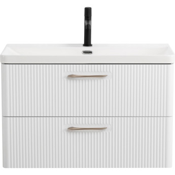 База под раковину BELBAGNO DUE-800-2C-SO-BL-P подвесная с двумя выкатными ящиками Bianco Lucido 800x422x500